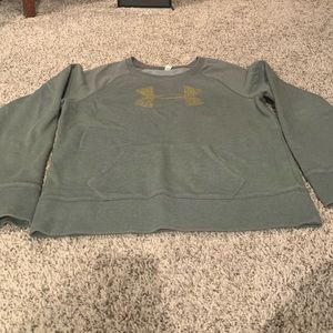 Under Armour gray metallic gold crew sweatshirt